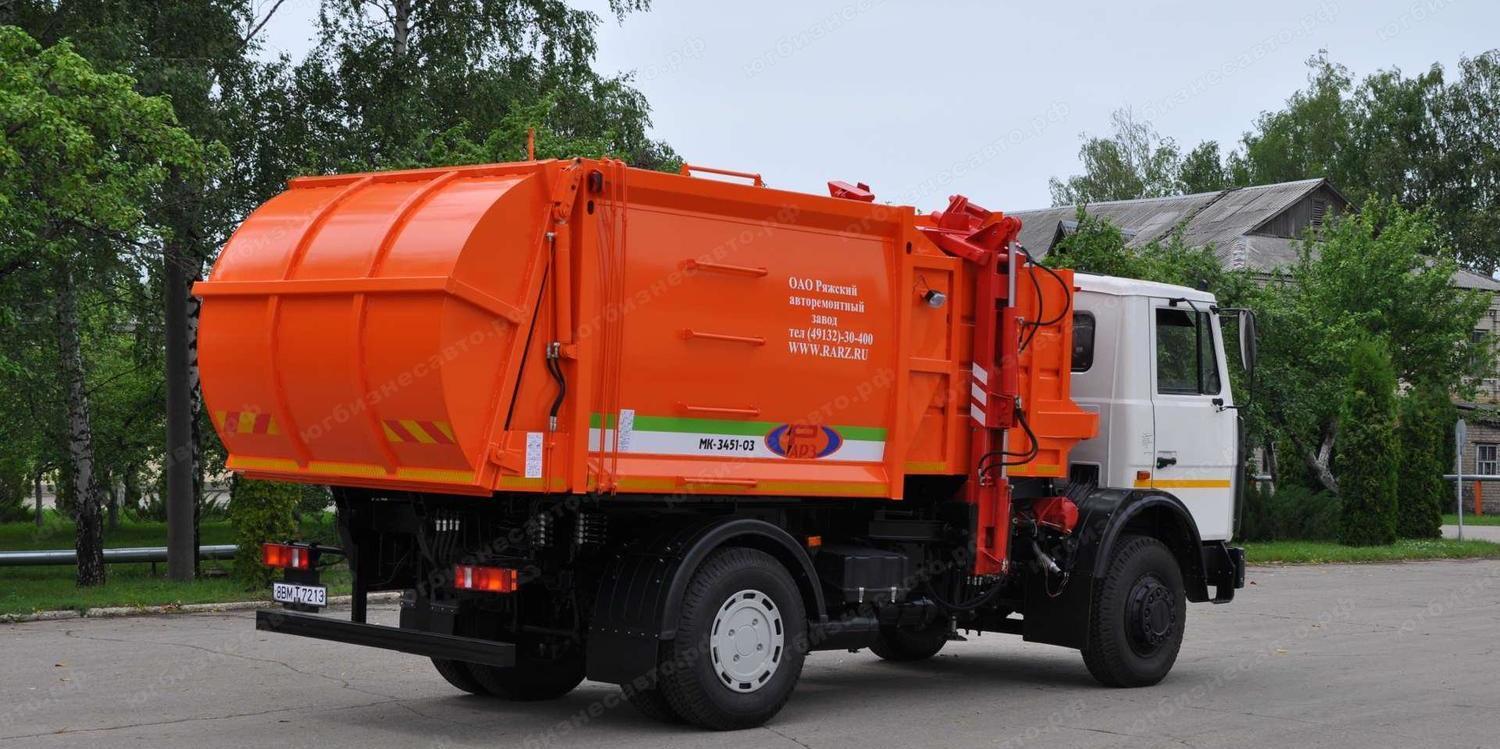 Мусоровоз с боковой загрузкой МК-3552-03 Фото Ряжского мусоровоза с еврозахватом МК-3552-03